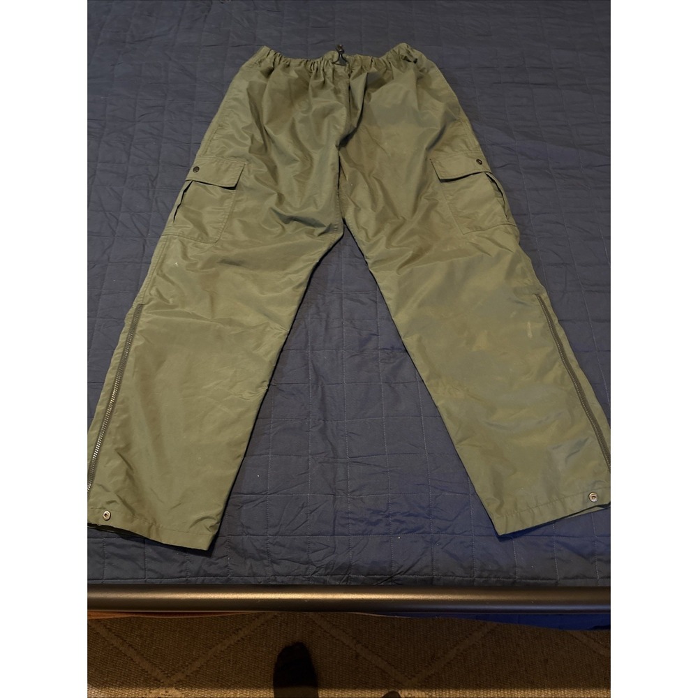 Field & Stream Men Green Cargo Hiking Pants sz XL w/drawstring zippers snaps
